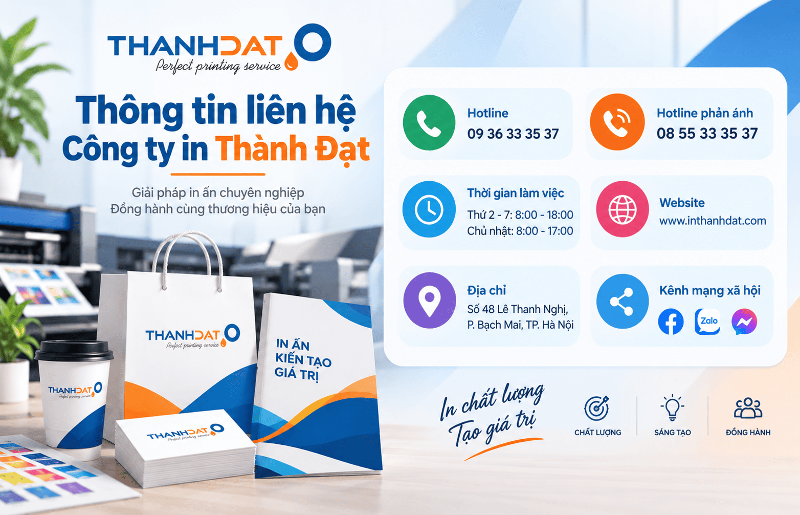 thông tin liên hệ của Công ty in Thành Đạt