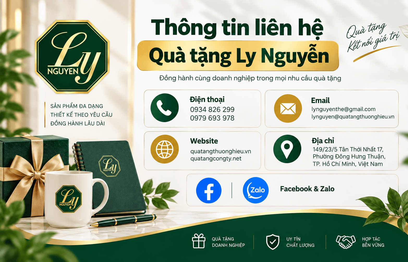 Thông tin liên hệ của quà tặng Ly Nguyễn