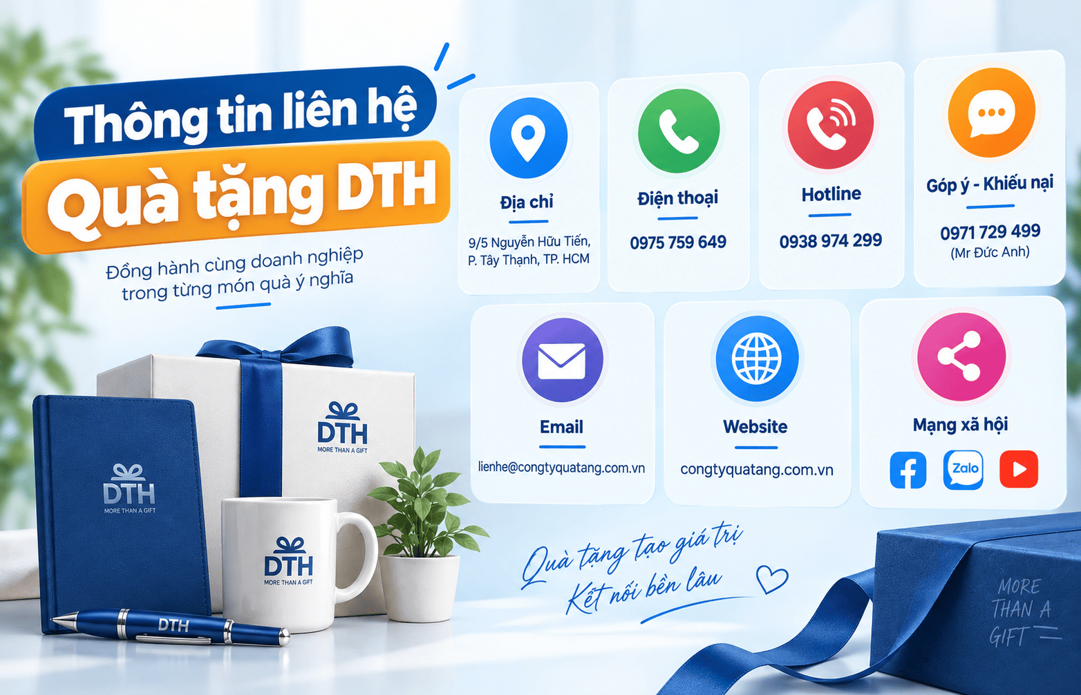 thông tin liên hệ Quà tặng DTH