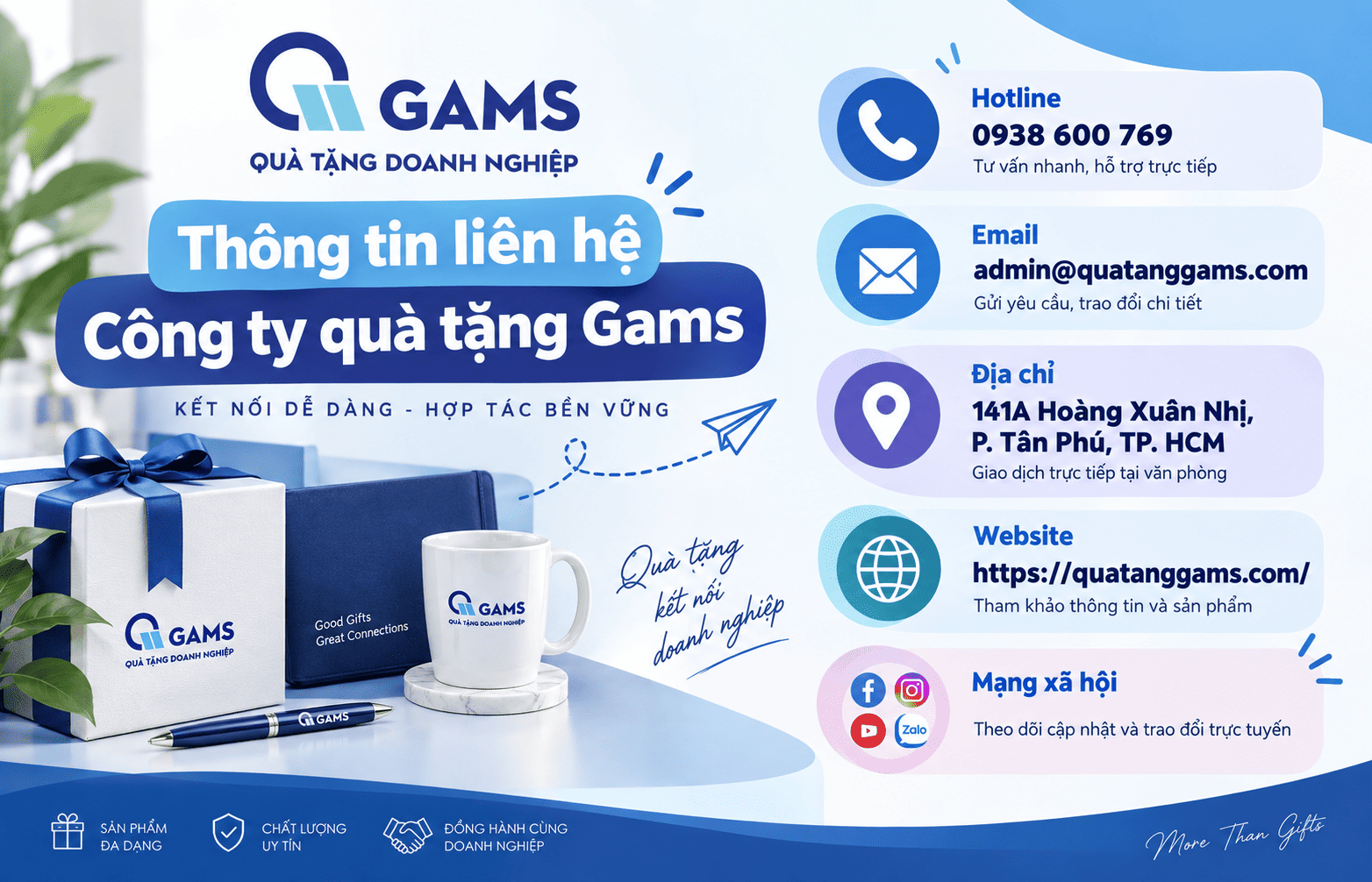 Liên hệ quà tặng Gams