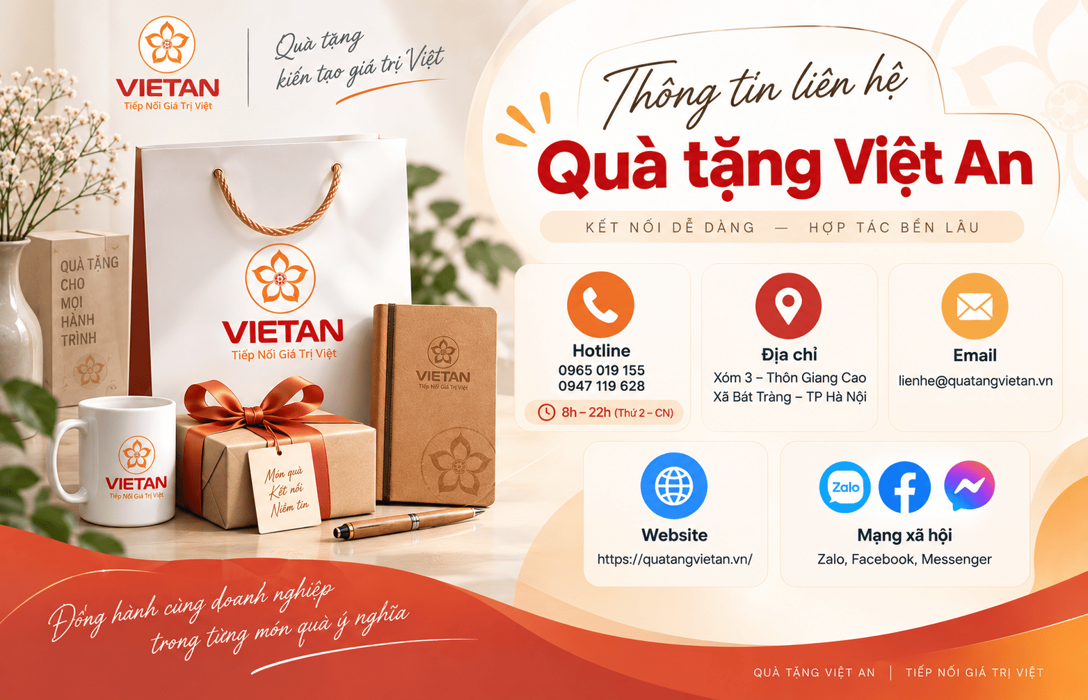 Thông tin liên hệ quà tặng Việt An